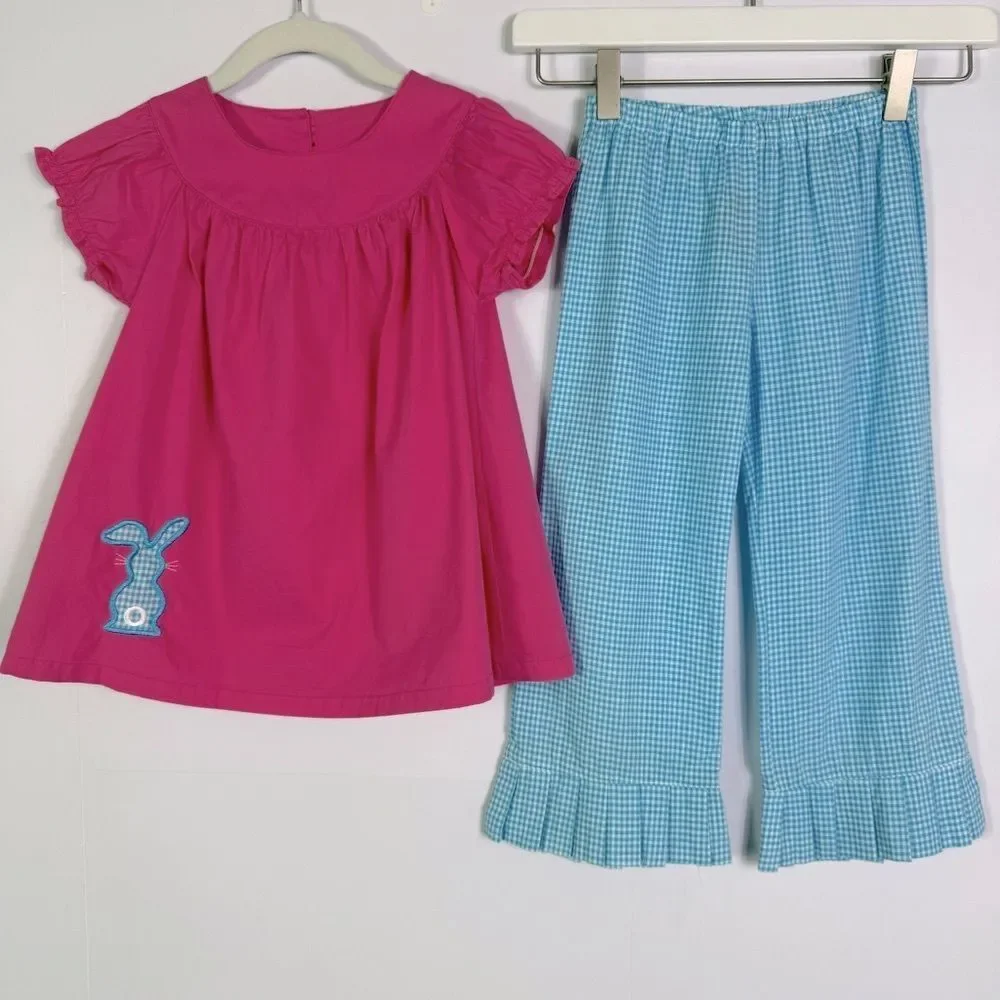 Lolly Wolly Doodle NWOT Easter set, Pink & Blue, girls size 4